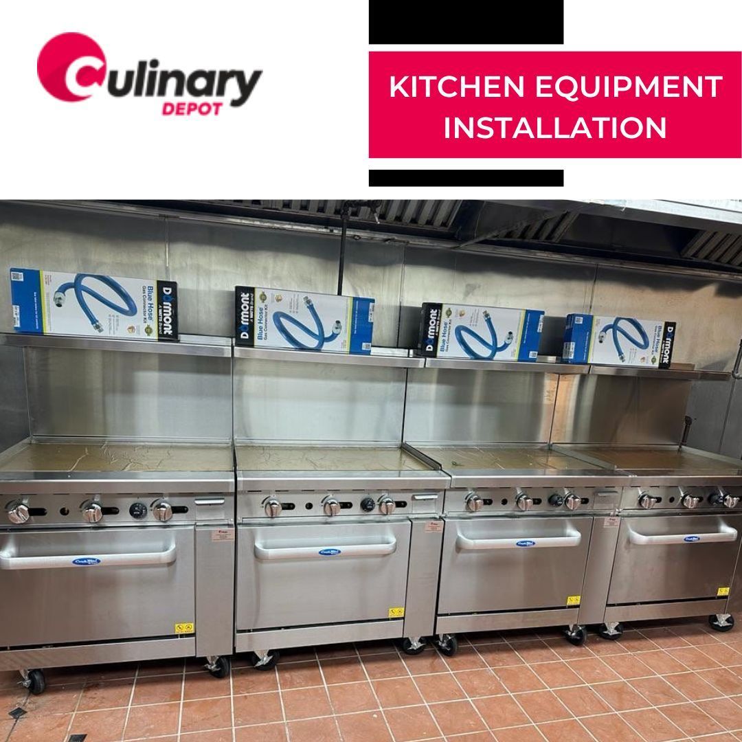 culinarydepot's tweet image. 4 ranges, all set up and ready for the plumber!

We even made their job easy for them 😀

That’s the Culinary way!

#CommercialKitchen #KitchenInstallation #KitchenEquipment #KitchenDesign #CulinaryDepot