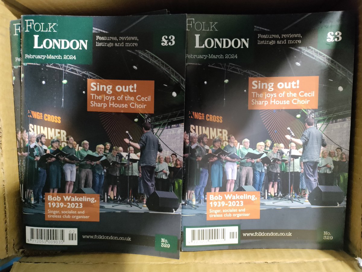 The new Folk London magazine is back from the printers and going out to subscribers today. Featuring: • The joys of the Cecil Sharp House Choir • Bob Wakeling, 1939-2023 • Ivan North, 1945-2023 Plus the usual reviews, listings and more. Buy here: folklondon.co.uk/product/februa…