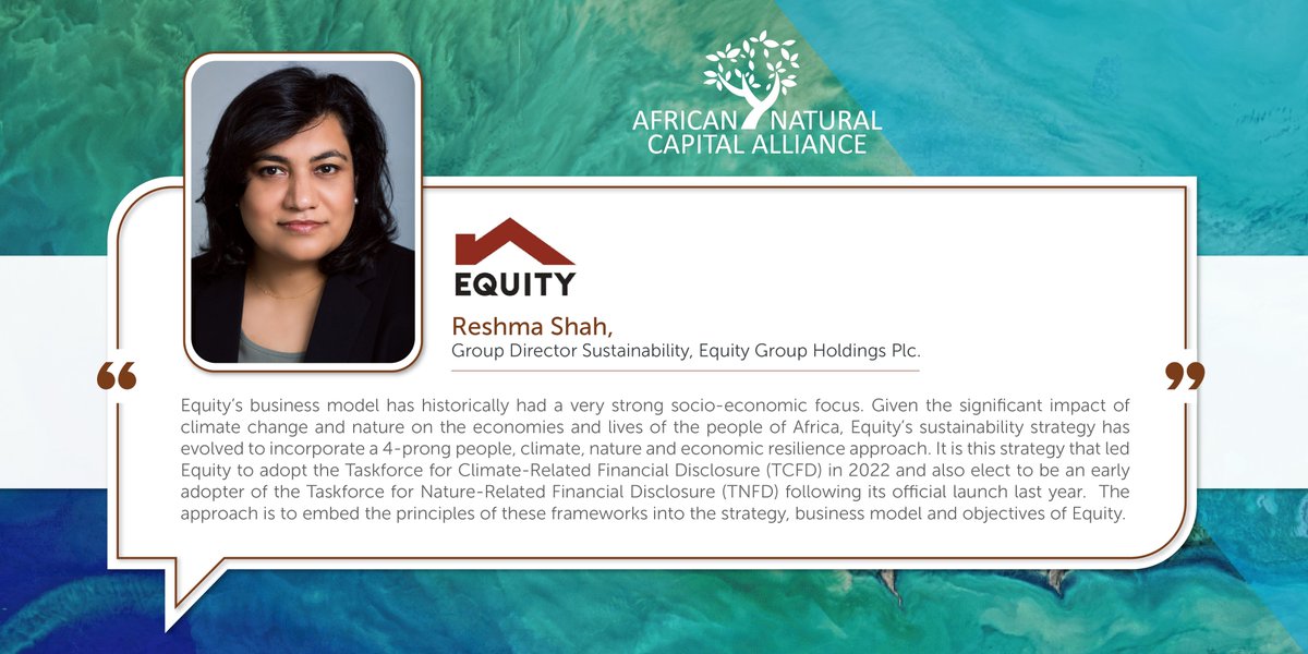 Equity Bank Limited joins the Taskforce on Nature-related Financial Disclosures (@TNFD) Early Adopters, putting nature at the heart of its strategy! Driven by their strong socio-economic focus and recognising the immense impact of #climatechange and #nature on #African economies…