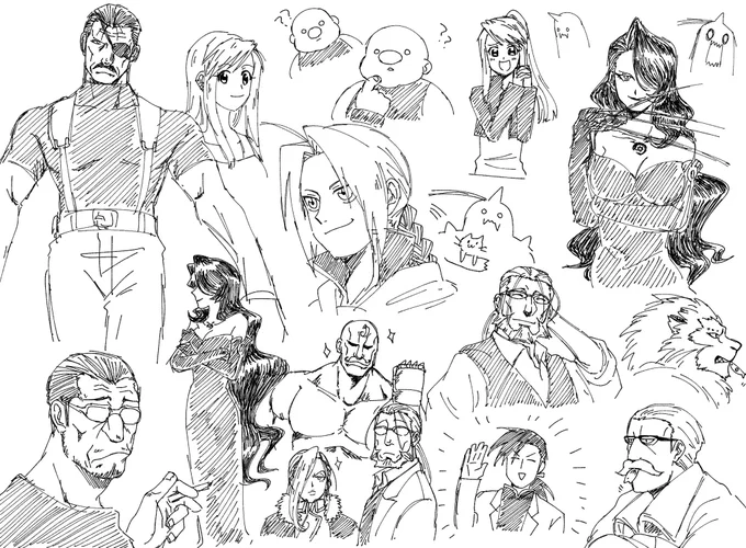 懐かしき思い出し落書き鋼錬 おっさんと髭が好きだったんだな…ってわかる絵 