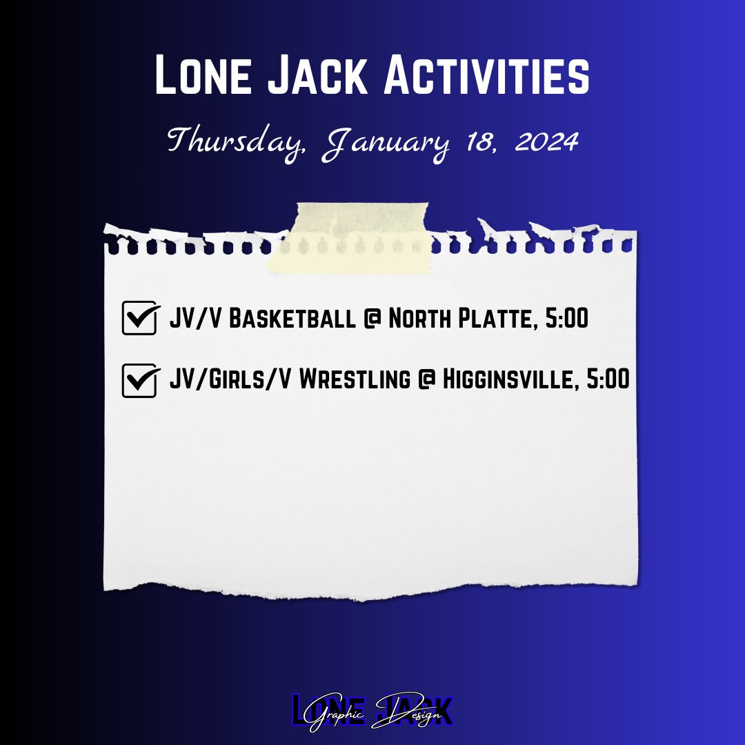 LoneJackAD's tweet photo. Wrestling heads East on Highway 70 to Higginsville tonight for a JV/V/G contest. Boys Basketball ONLY heads to Dearborn, Missouri to take on the North Platte Panthers. #LetsGoMules https://t.co/hXUcvtKspZ