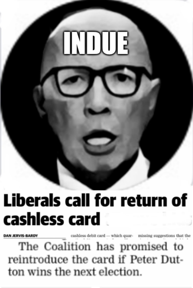 #CDC #PeterDutton #Centrelink #ServicesAustralia
#Jobkeeper #Greens 
#Indue Cashless Debit Card, where #LNP receives kickbacks @AustralianLabor