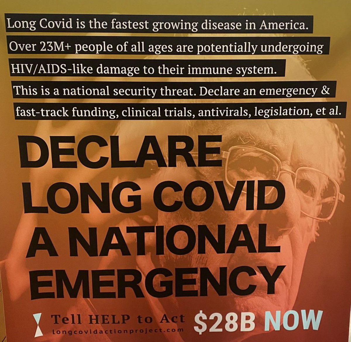 amymitchellart's tweet photo. @LongCovidAP #LongCOVID is the fastest growing disease in America. Over 23M people of all ages are potentially undergoing HIV/AIDS-like damage to their immune system. This is a national security threat. Declare an emergency & fast-track funding, clinical trials, antivirals, legislation, et al https://t.co/V4vhFgstZz