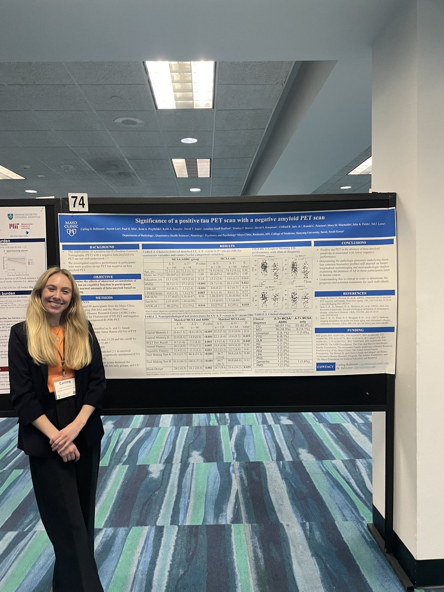 So happy to present this exciting work at @HAIconference! Please stop by to talk more about the role of tau in cognition or read this recently published work in Alzheimer’s & Dementia! alz-journals.onlinelibrary.wiley.com/doi/full/10.10… Thank you! @MayoClinic @WUSTL @BrianGordon81