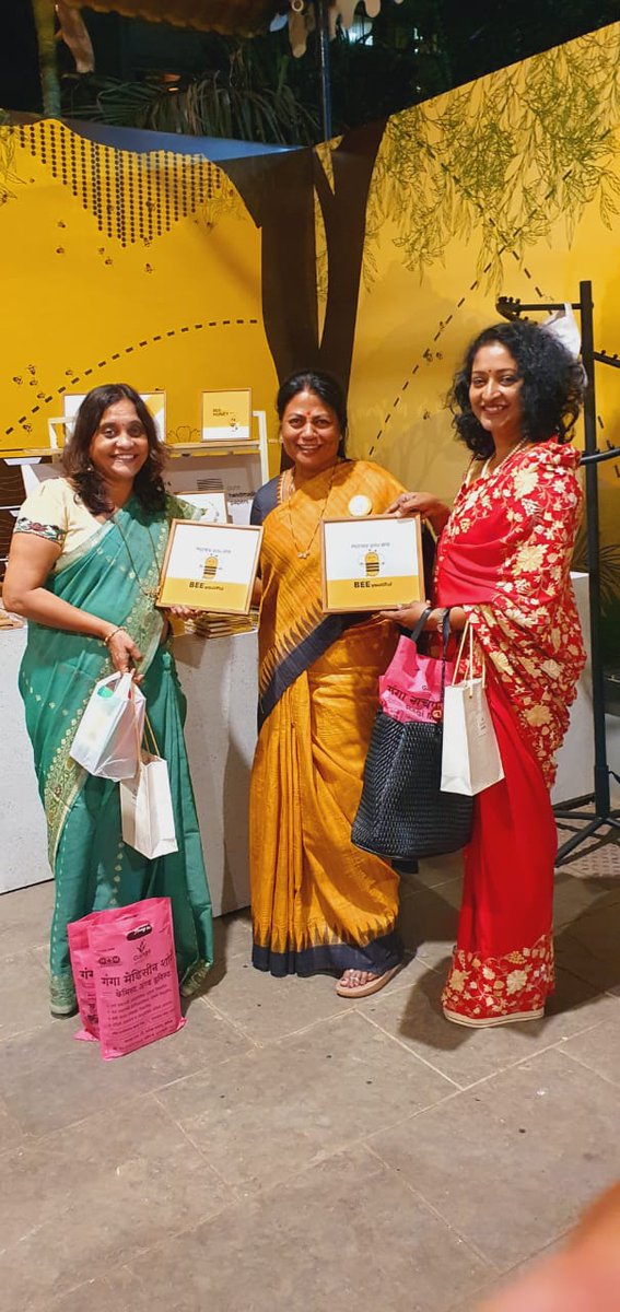 Bees protect nature, environment & agriculture by 'beeing' there just like friends who make life beautiful by 'Beeing there'...Thank you Farogh , Anjali, Revati, Vandana, Sushama for making the exhibition Bee-Yutiful with your visit