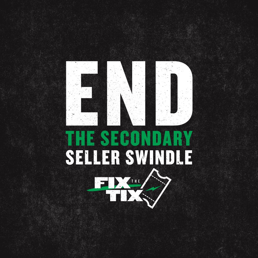 Tired of deceptive marketing practices and fake tickets? It's time for real tickets to take center stage. Support the Fans First Act and champion a genuine ticket-buying experience for real fans.

Demand change in ticketing with #FixTheTix, Reach out to Congress today at