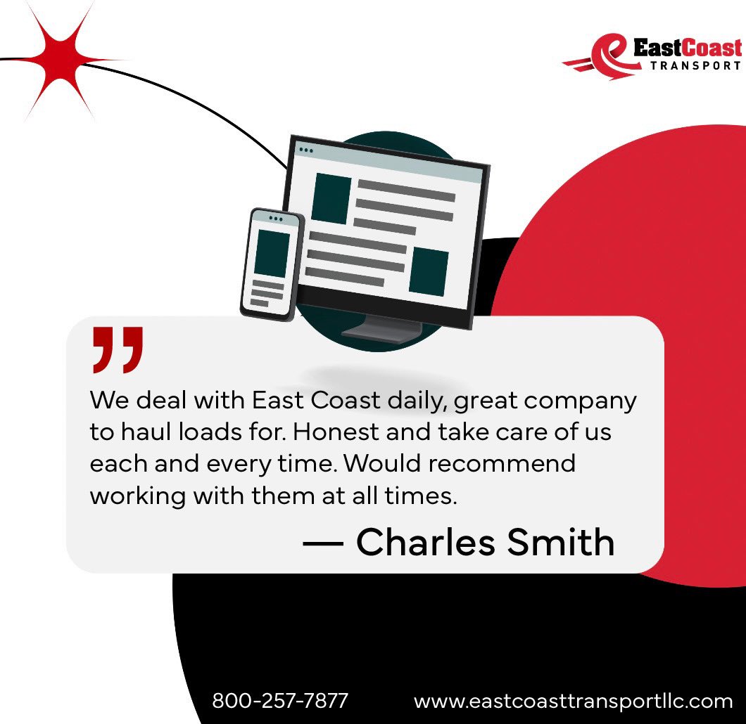 ect3pl's tweet image. At EastCoastTransport, We pride ourselves on our ability to treat customers, employees and clients at such a high standard. We love when they relay that information back to us like Charles! Thanks for letting us know your appreciation for EastCoast Transport.