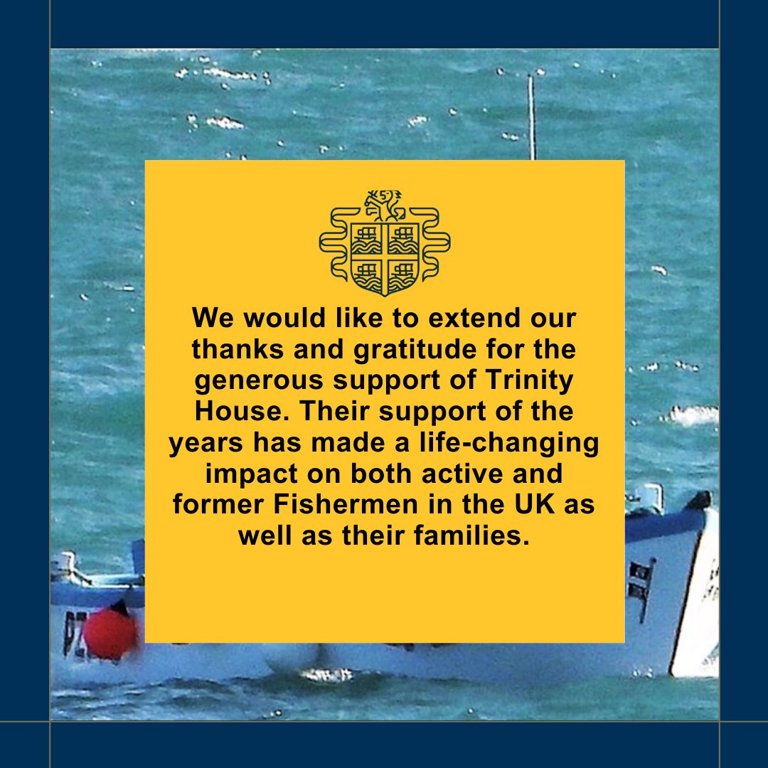 As a longstanding supporter of The Fishermen's Mission, @trinityhouse_uk has helped us support countless people over the years. We would like to extend our thanks and gratitude to them as we continue into 2024 and beyond.