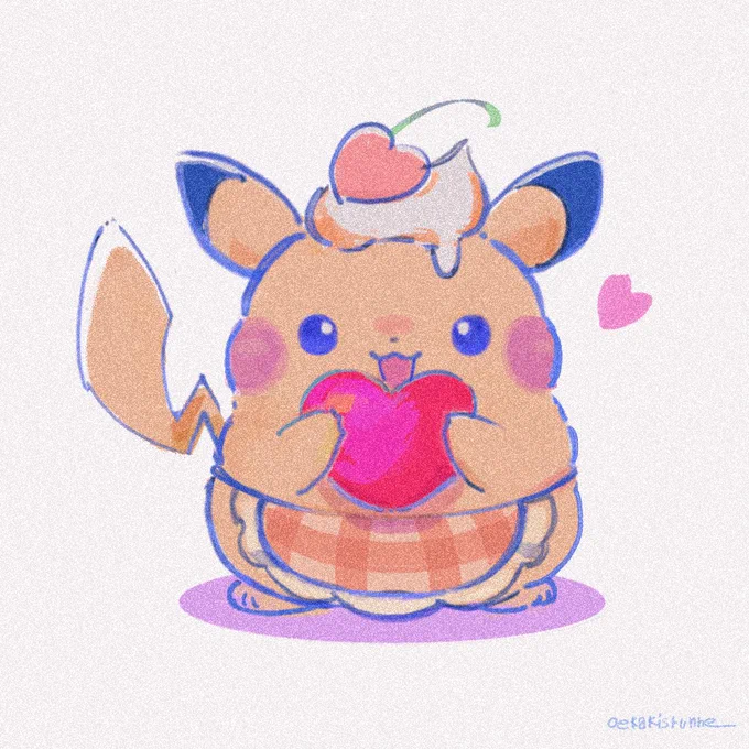 モロゾフピカチュウぽちゃっとしててかわいい エプロンの紐が食い込んでるのらぶです #ピカチュウ