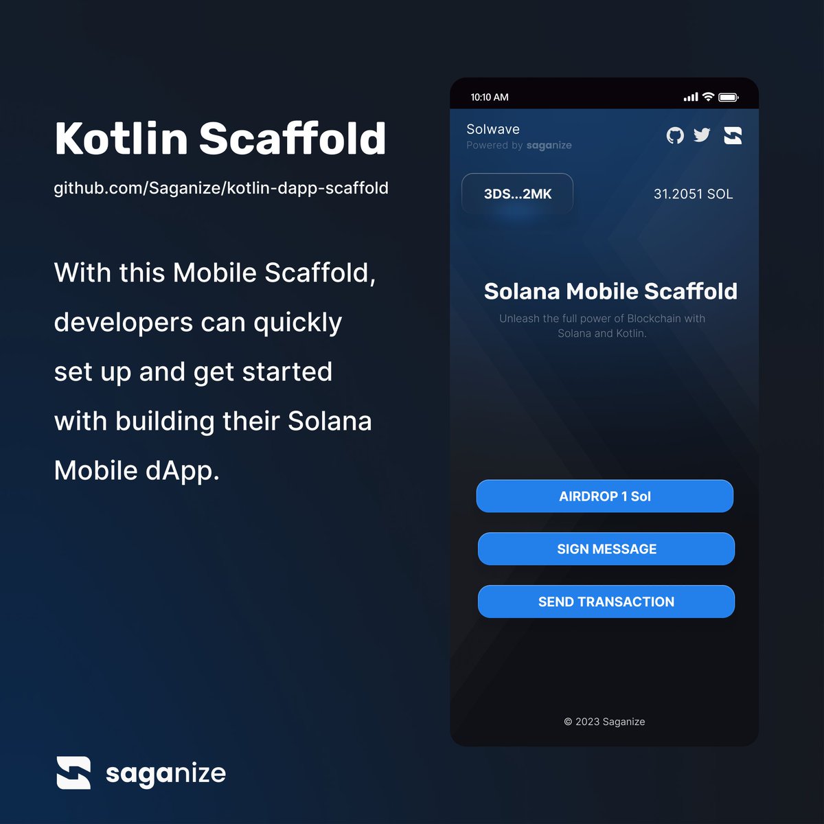📣 Kotlin Mobile Scaffold is out!

“There is no better time to build consumer Solana apps.”

It is easier to build Kotlin Solana dApps using the Scaffold. Follow the instructions at github.com/Saganize/kotli…