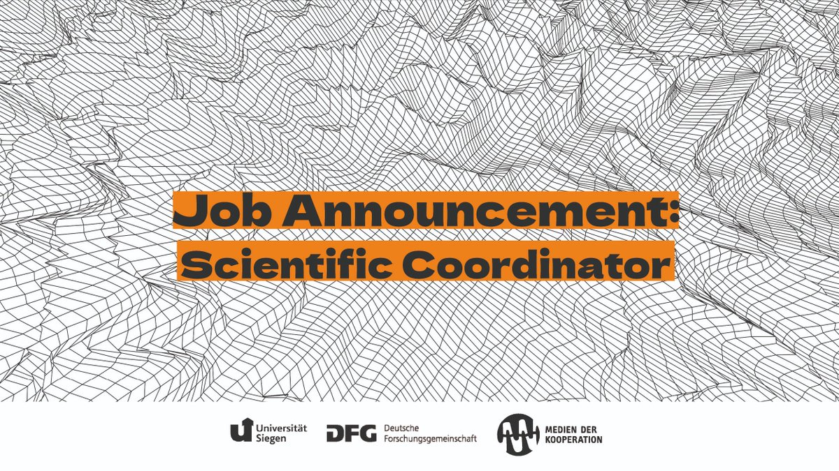 mediaofcoop's tweet image. There comes another great job offer in the area of #DigitalMedia research @mediaofcoop: we are looking for a scientific coordinator (100%, 13  TV-L, limited until 31 Dec 2027) &amp;gt;&amp;gt; u-si.de/SUvjW 
The deadline for applications is 14 Feb.