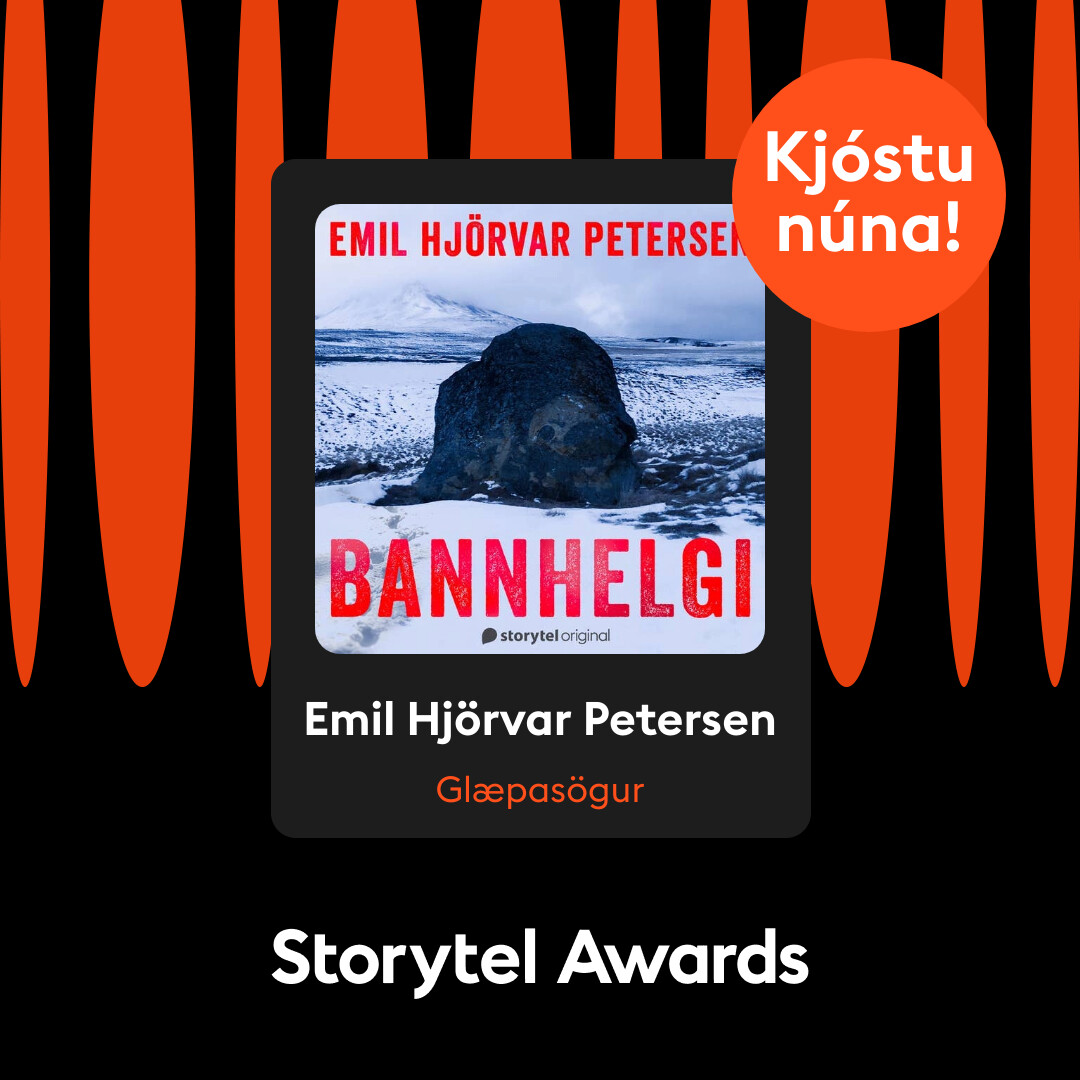 emilhpetersen's tweet photo. Bannhelgi var meðal vinsælustu bóka Storytel á síðasta ári og er því í forvali fyrir Storytel Awards -- Íslensku hljóðbókaverðlaunin. Kosning er opin öllum, bara fáeinir smellir. Með fyrirfram þökk! https://t.co/RW4eQ4eusp https://t.co/1pjZCjnjgL