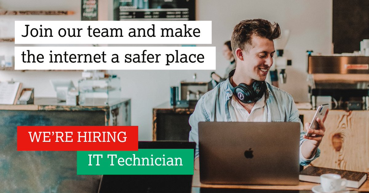 ⭐Job alert! ⭐ We're looking for an energetic IT Technician to join our Technical Team. We’re creating an internet free from child sexual abuse that is a safe place for everyone, and you could help us. Learn more about the role and how to apply at iwf.org.uk/careers.