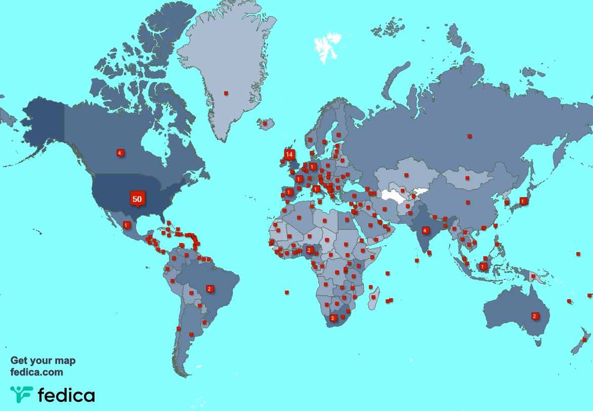 I have 49 new followers from South Africa, and more last week. See fedica.com/!iMusicSuccess