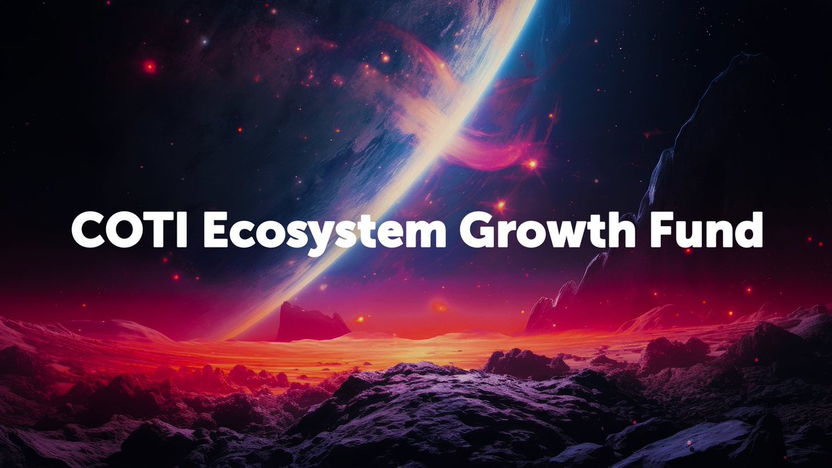The COTI Foundation launches an Ecosystem Growth Fund and unveils its first funding! The Foundation will seek developers and startups to research and build within COTI V2, fostering its growth.

Read all about it: medium.com/@cotinetwork/c…

🎥youtu.be/Lpc257syQO0

$COTI