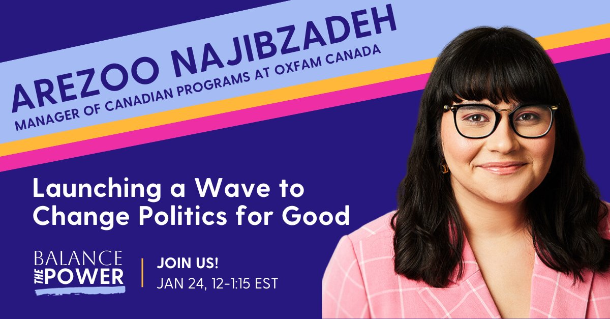 Have we got your attention? 📣

Introducing our brilliant moderator for the #BalanceThePower launch – gender justice leader and activist, Arezoo Najibzadeh of <a href="/OxfamCanada/">Oxfam Canada</a>! Get ready for a dynamic and engaging discussion on January 24.

RSVP: balancethepower.ca/event-details/…