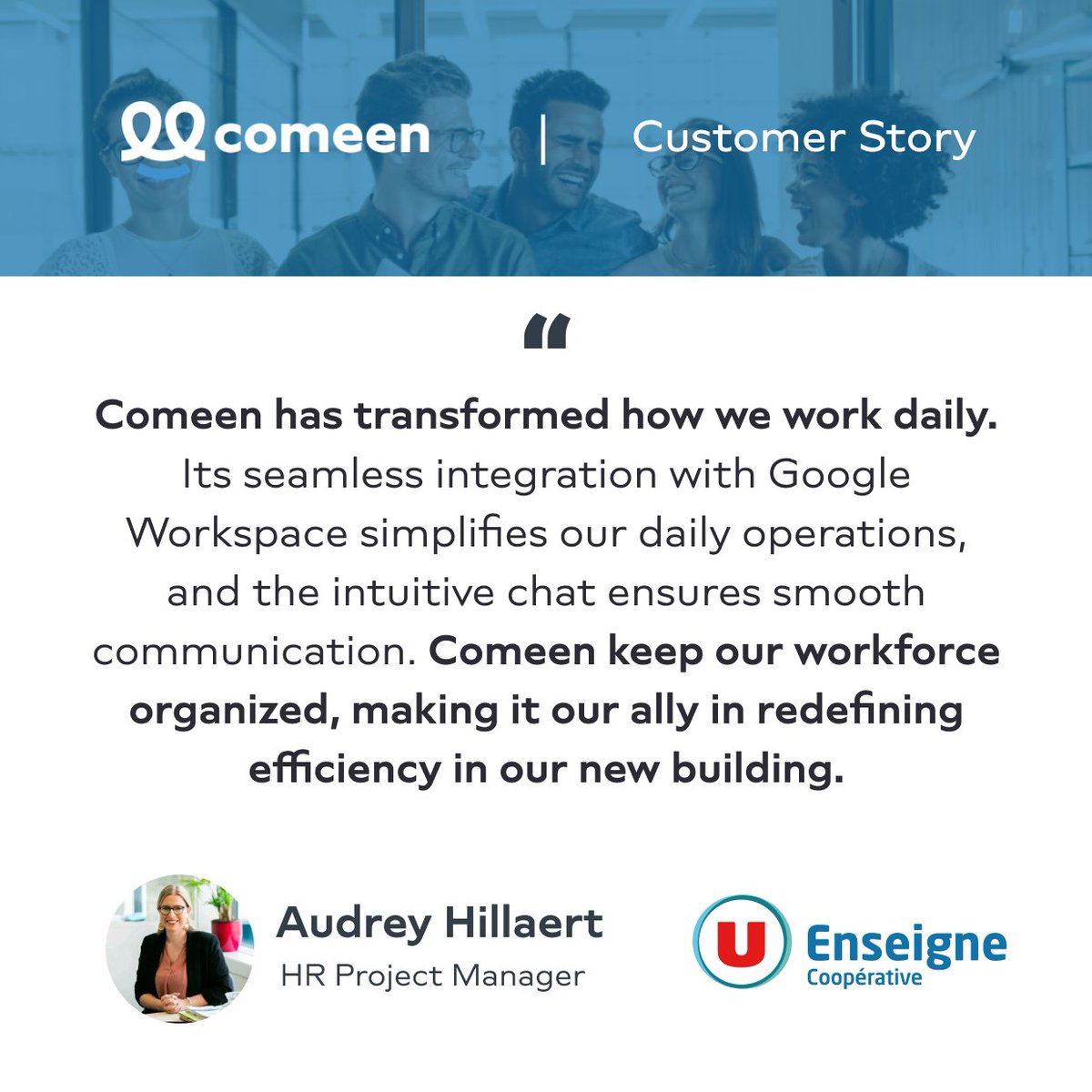 Comeen (@getcomeen) on Twitter photo U Enseigne has transformed the flex office in their new HQ building in France for 2000+ employees with Comeen Workplace 🛒
Wondering how you can unify a space to facilitate seamless collaboration with many people in a limited number of desks?
Read comeen.com/customer/u-ens…  ✨ U Enseigne has transformed the flex office in their new HQ building in France for 2000+ employees with Comeen Workplace 🛒
Wondering how you can unify a space to facilitate seamless collaboration with many people in a limited number of desks?
Read comeen.com/customer/u-ens…  ✨