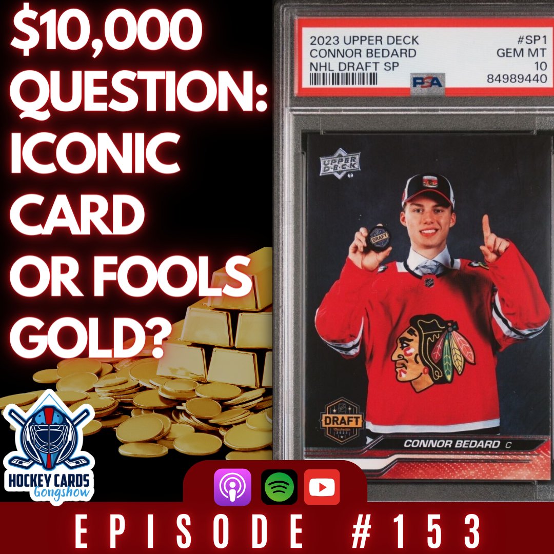 Episode 153 of the Hockey Cards Gongshow Podcast is live!
Listen here - tinyurl.com/nnbhjpyr
Watch here - youtu.be/e3cE0K6zoc4

#NHL #NHLcards #hockey #hockeycards #rookiecard #upperdeck #hockeypodcast #bedard #connorbedard #eliaspettersson #jeremyswayman #mcdavid #ovechkin