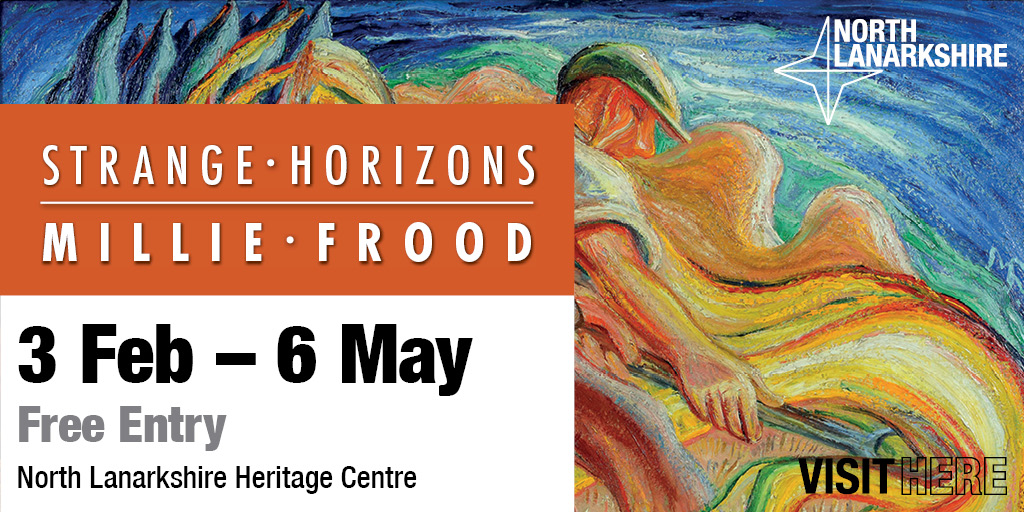 NL_Heritage's tweet photo. 'Strange Horizons' opens 3rd February📢
A new exhibition celebrating the life and work of artist Millie Frood in her hometown of Motherwell!
We're delighted to show a range of her works, objects from her home, and snippets from an interview with people who knew her
See you there! https://t.co/BgRcgtD8eq