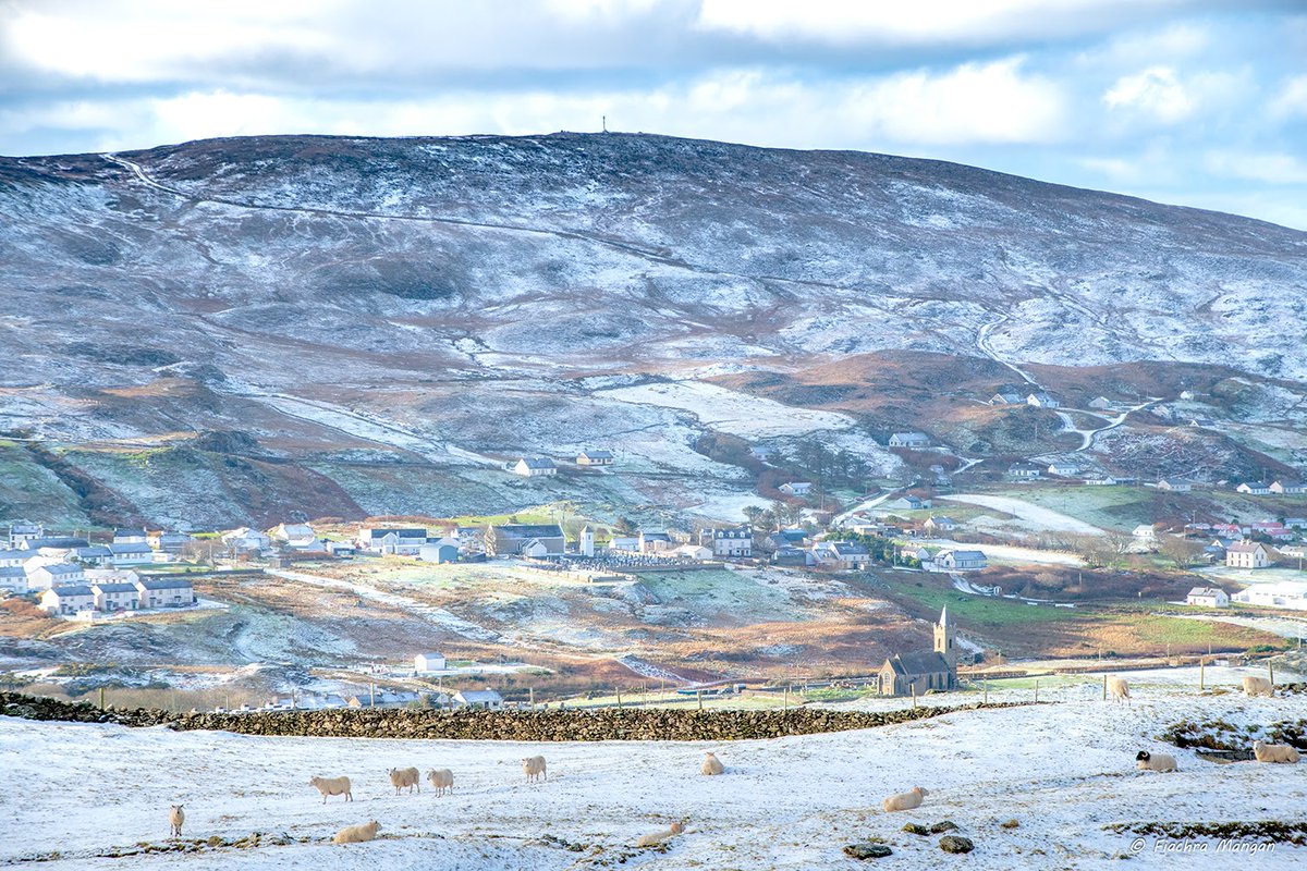 The beautiful patterns and textures of a snowy morning in Glencolmcille.