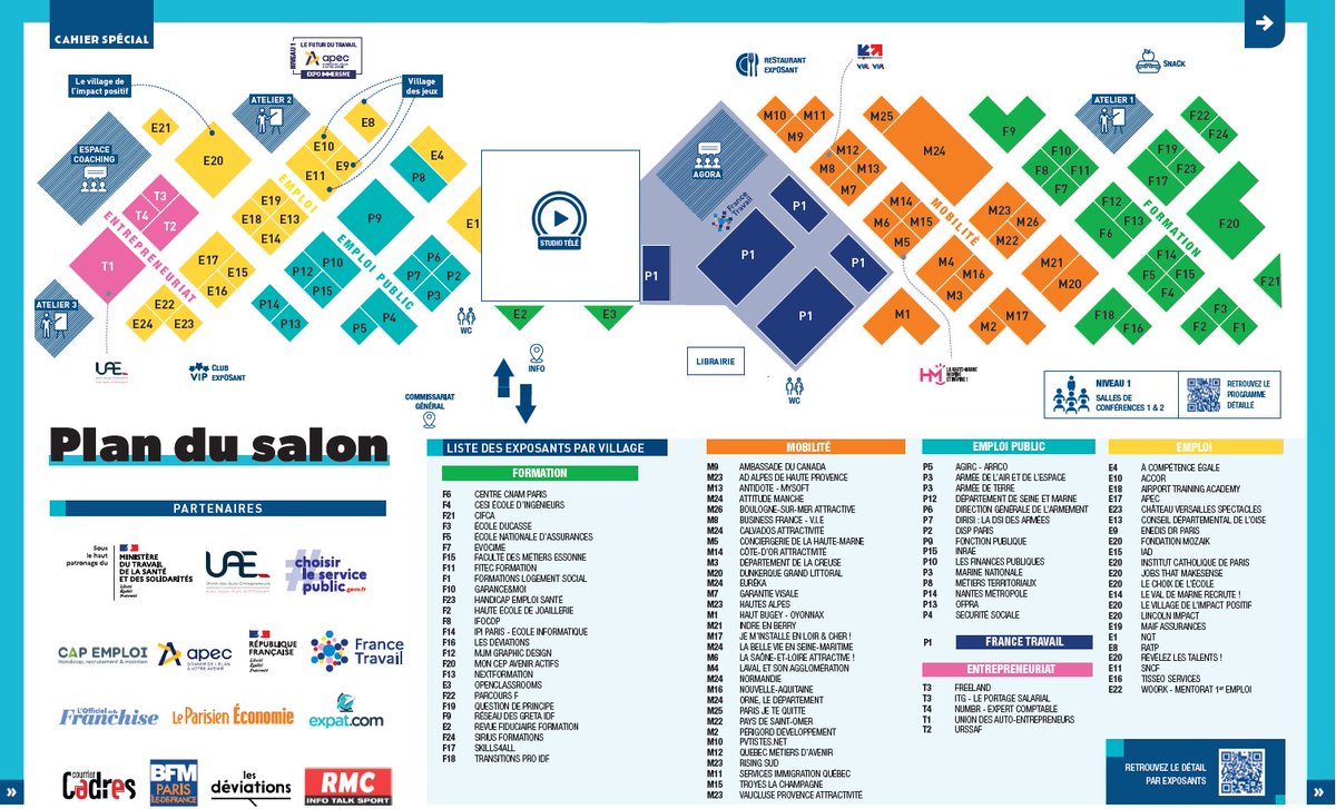 [Plan du Salon] 👓 Découvrez le plan du Salon afin de préparer au mieux votre expérience ! S'inscrire gratuitement au salon 👉 paris.salondutravail.fr/registration/r… 📅 25 et 26 janvier 2024 📍 Grande Halle de la Villette, à Paris. #SalonDuTravail #SalonDuTravail2024 #emploi #recrutement