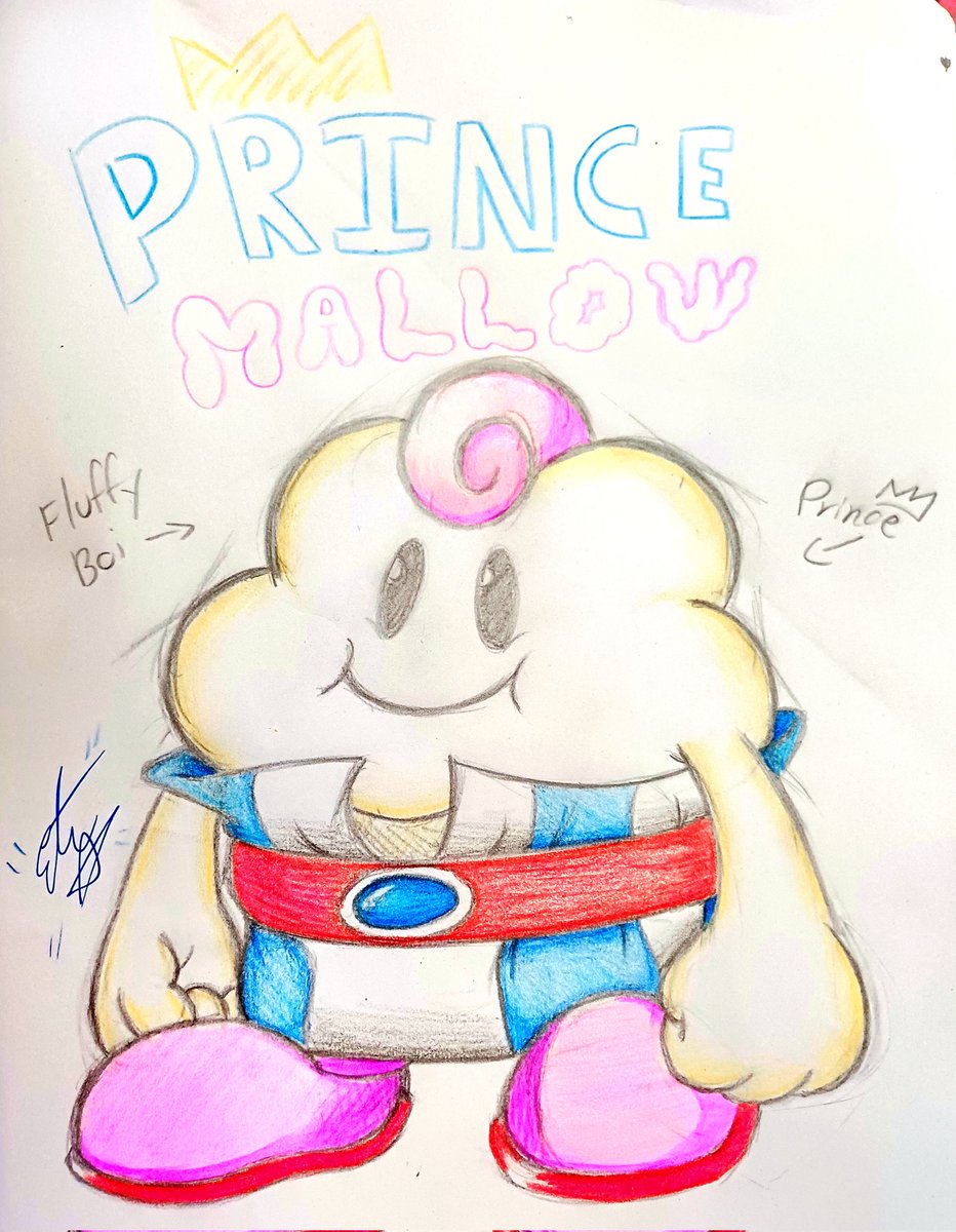 STAR41E's tweet photo. Mallow! 🩷🩵 #SuperMarioRPG #Mallow #SuperMarioRPGMallow (forgot to post this a long time ago xd) https://t.co/w6f6looGS4
