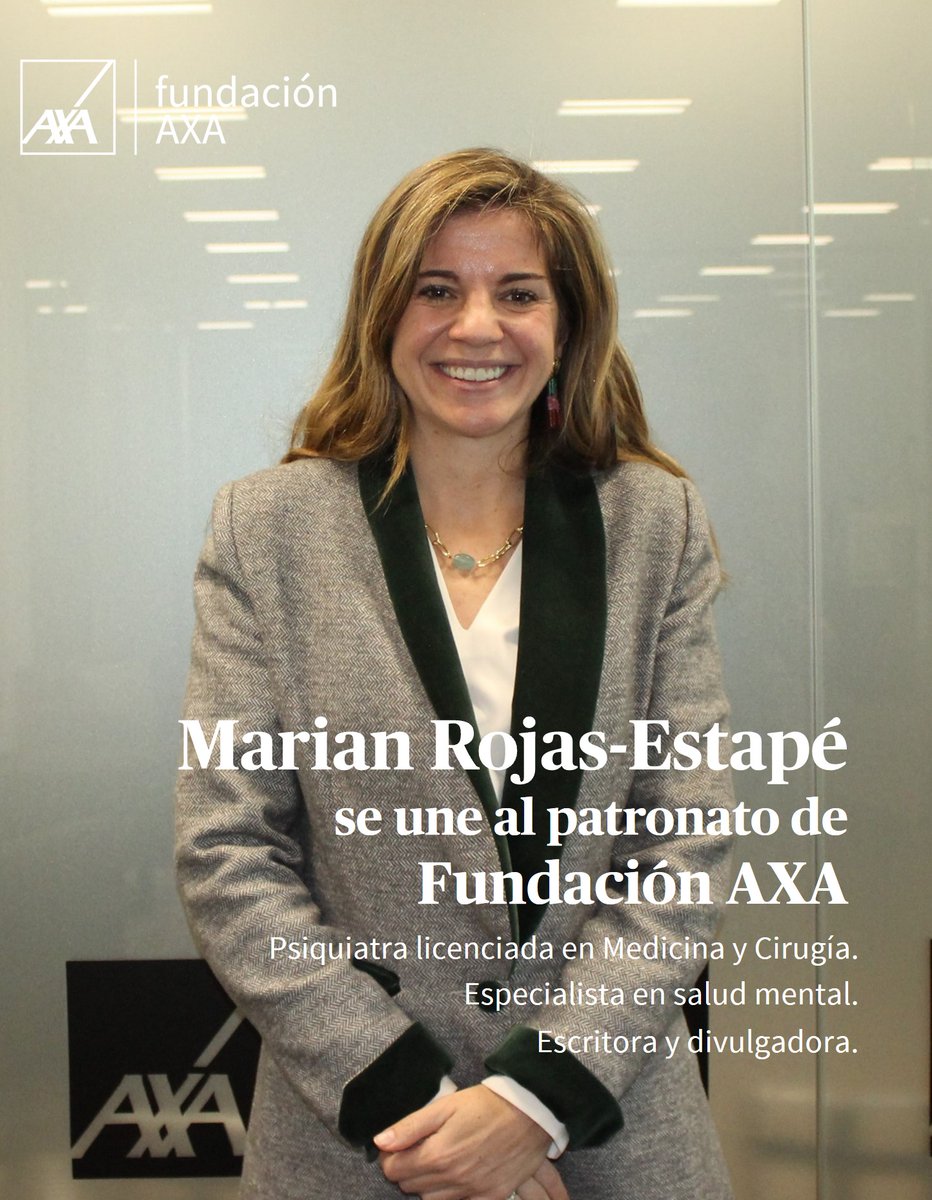 Marian Rojas-Estapé, reconocida psiquiatra, experta en bienestar emocional y escritora de éxitos editoriales como "Cómo hacer que te pasen cosas buenas" se incorpora al patronato de Fundación AXA. 

🌟 ¡Bienvenida Marian! 🌟