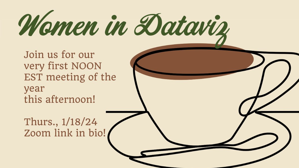 SOMEONE (@nicolemark_) may have forgotten to tell y'all that she rescheduled yesterday's noon coffee break because of the Tableau Iron Viz announcement, but we're meeting TODAY at noon. Join us!! The link is the first one in our bio, or message us! #DataFam #womenindataviz