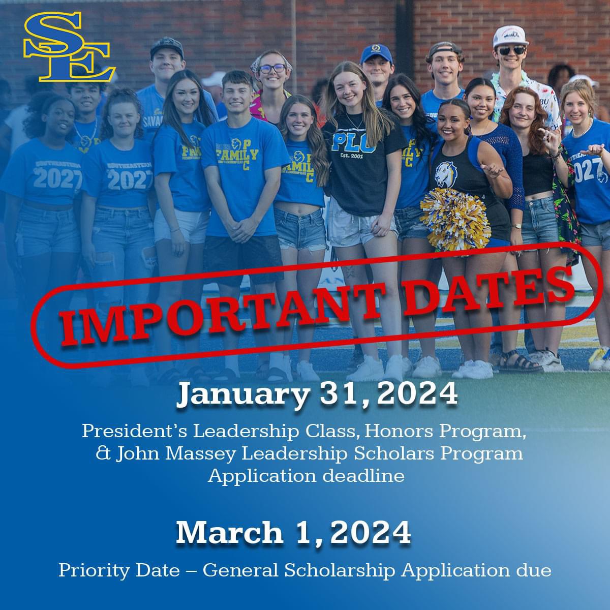 There are some outstanding  @SE1909 scholarship opportunities this month. Apply to Join some of Southeastern's premier programs! Visit se.edu/financial-aid/… to get started. 
#YourFutureStartsHere | #JointheStorm | #TexomasUniversity