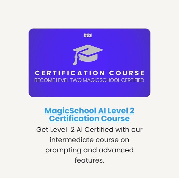 Artificial Intelligence or Assistant (super)Intelligent? @magicschoolai has developed its AI model specifically 4 ed. It can help educators streamline many repetitive tasks. They have 2 Free Certificate Courses. magicschool.ai/professional-d… #AIinEducation
