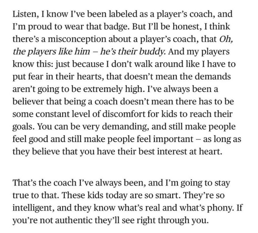 Yesterday I had a Head Coaching interview and they asked me what kind of coach I was. I said players coach! And I explained it the best I could like Marcus Freeman does here: