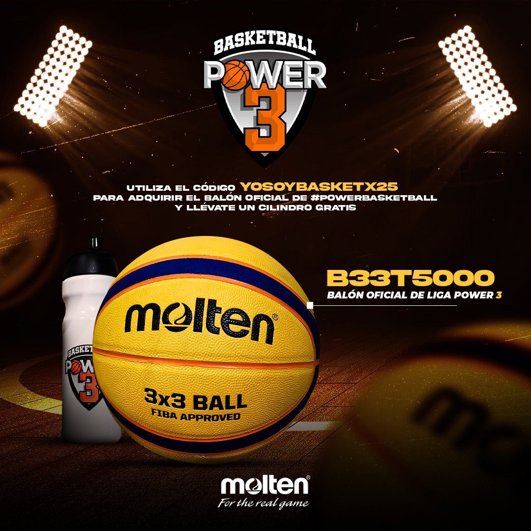 yosoydebasketmx's tweet photo. A todos nuestros Teams y Players de 🅻🅸🅶🅰 🅿🅾🆆🅴🆁 3 @MoltenMex nos tiene un descuéntazo y regalazo 🎁

Al adquirir el modelo B33T5000 recibes 25% de descuento y tu cilindro #power3 🥤 (*)

*Aplican restricciones.

#juega3x3 
#moltenmexico 
#basketball3x3 
#power3 3️⃣❎3️⃣🏀 https://t.co/rckZKrWVLt