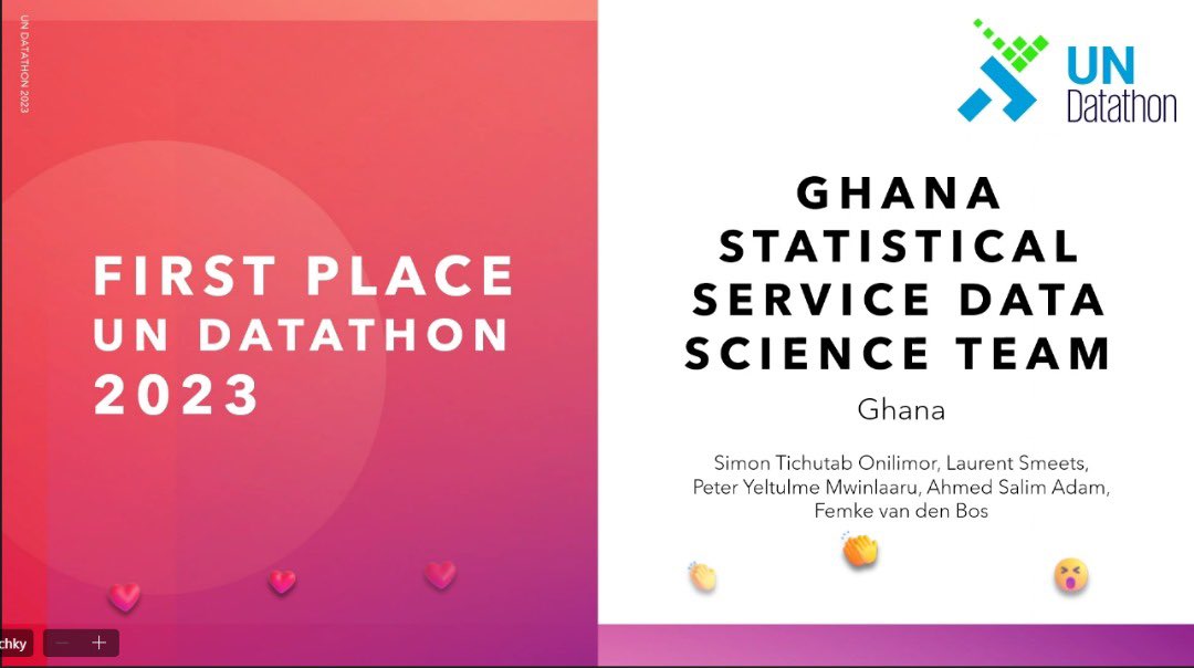 StatsGhana's tweet photo. Ghana Statistical Service wins UN Datathon… 
https://t.co/76qO8kWo2u https://t.co/TLSsDgs6jr