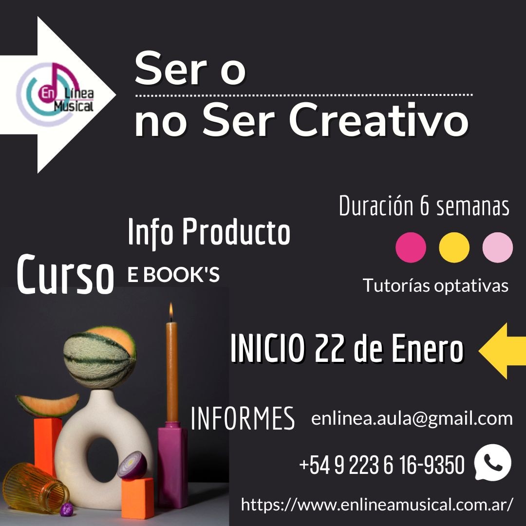 CervaSilvia's tweet photo. Arte y creatividad, generalidades. / Darse cuenta y transformar:La piedra en el estanque/Arte: sus lenguajes como herramientas motivadoras de creación
Son 3 Temas o módulos con propuestas.
info@enlineamusical.com.ar
 INSCRIPCIÓN https://t.co/NXn0agvIAy https://t.co/YJMoh3i9HH