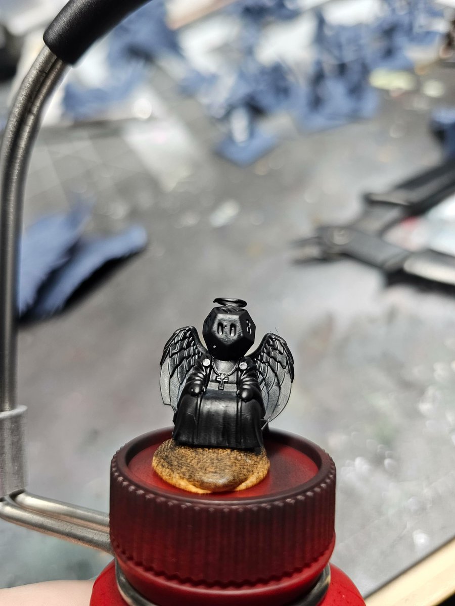 The power of AI + Ingenuity + 3D Modeling 

Reddit used <a href="/OpenAI/">OpenAI</a>  to make #RNGesus 

Another user beautifully crafted the 3D Model from the design. 

I used my <a href="/Elegoo_Official/">ELEGOO</a> Mars 3 Pro to 3D print and make this meme a Reality. 

#AI #dalle3art #reddit #dice #3Dprinting #elegoo