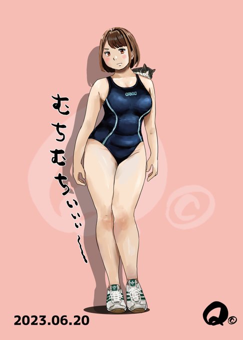 ヒカル先生ムチムチ競泳水着😊 #過去絵