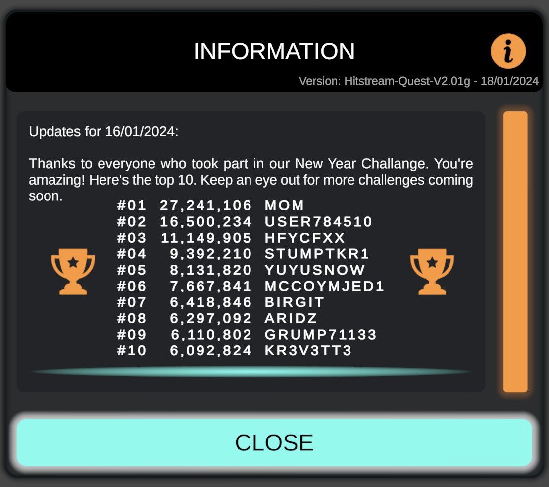 The first challenge of 2024 was awesome! Thanks to everyone who took part. You’re all incredible! Here are the top 10. #hitstream #hitstreamvr #wherewillyouexercisetoday #thechallengesurroundsyou