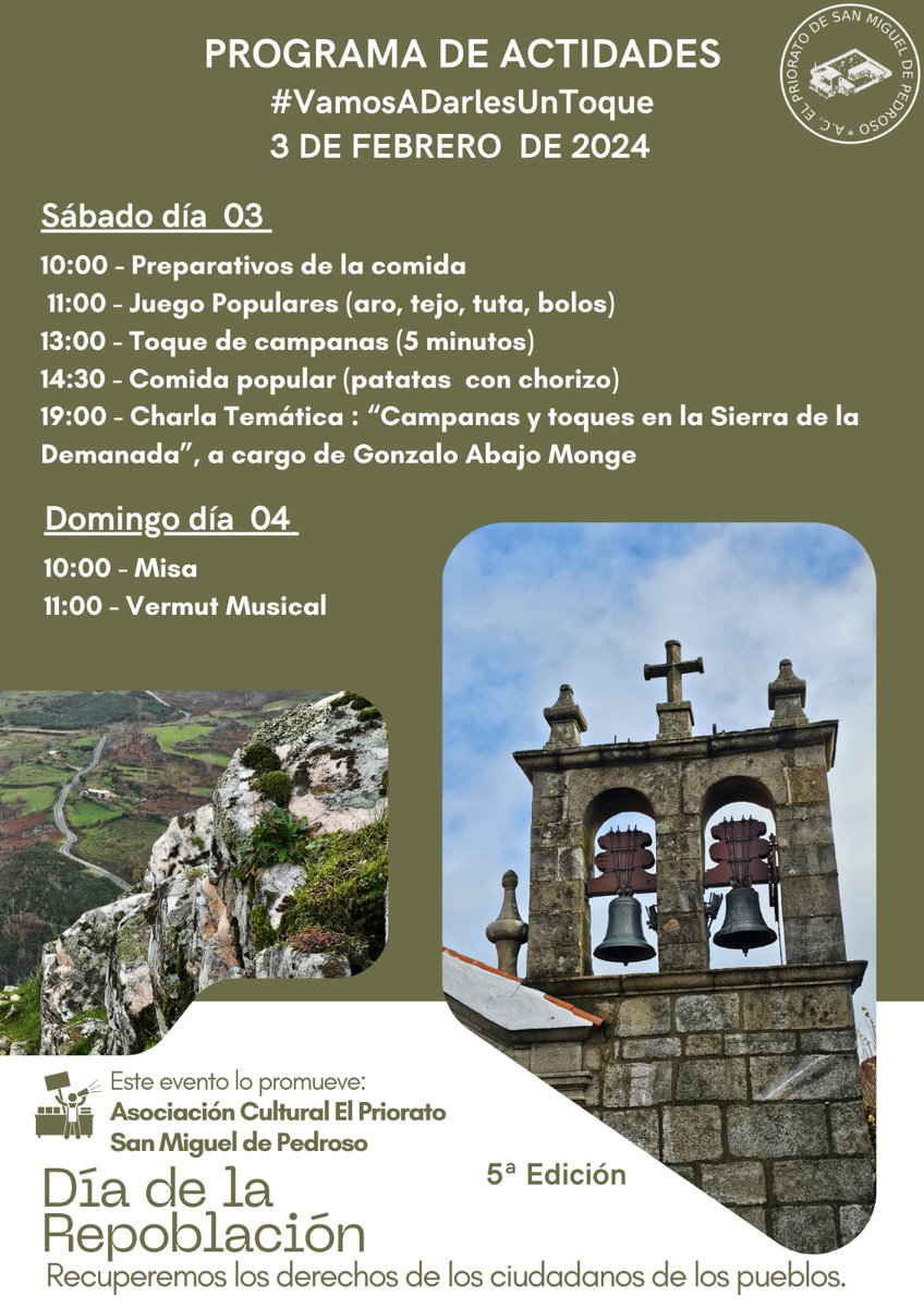Fifass1975's tweet photo. #vamosadarlesuntoque

Este es el programa para ese día en @SMiguelDPedroso

¿Que vais a hacer en tu pueblo? https://t.co/2aL1ycD9Xk