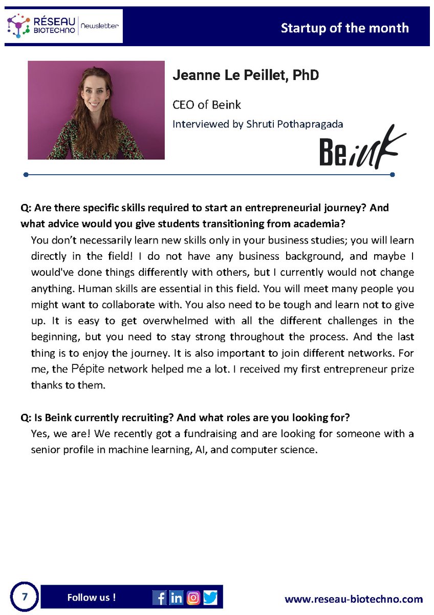 Beink Dream (@beinkdream) on Twitter photo 🙋♀️<a href="/JeanneLePeillet/">Jeanne Le Peillet, PhD</a>, CEO de Beink, Marraine du Forum Biotechno Paris :
🔎Le Réseau Biotechno fédère plusieurs 💯aines de #chercheurs et #scientifiques spécialistes des #biotechnologies qui préparent leur avenir pro⤵️
linkedin.com/feed/update/ur…
#Innovation #Entrepreneuriat #femmes 🙋♀️<a href="/JeanneLePeillet/">Jeanne Le Peillet, PhD</a>, CEO de Beink, Marraine du Forum Biotechno Paris :
🔎Le Réseau Biotechno fédère plusieurs 💯aines de #chercheurs et #scientifiques spécialistes des #biotechnologies qui préparent leur avenir pro⤵️
linkedin.com/feed/update/ur…
#Innovation #Entrepreneuriat #femmes