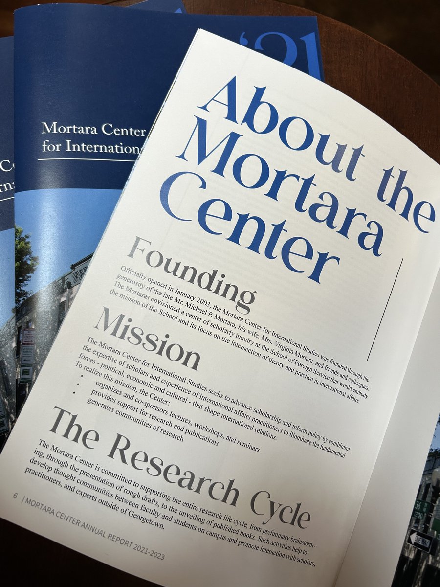 WHAT IS THE MORTARA CENTER? The Mortara Center is a center of scholarly inquiry at Georgetown's School of Foreign Service. It embodies the school's mission and focus on the intersection of theory and practice in international affairs. Follow along weekly to learn more about us!