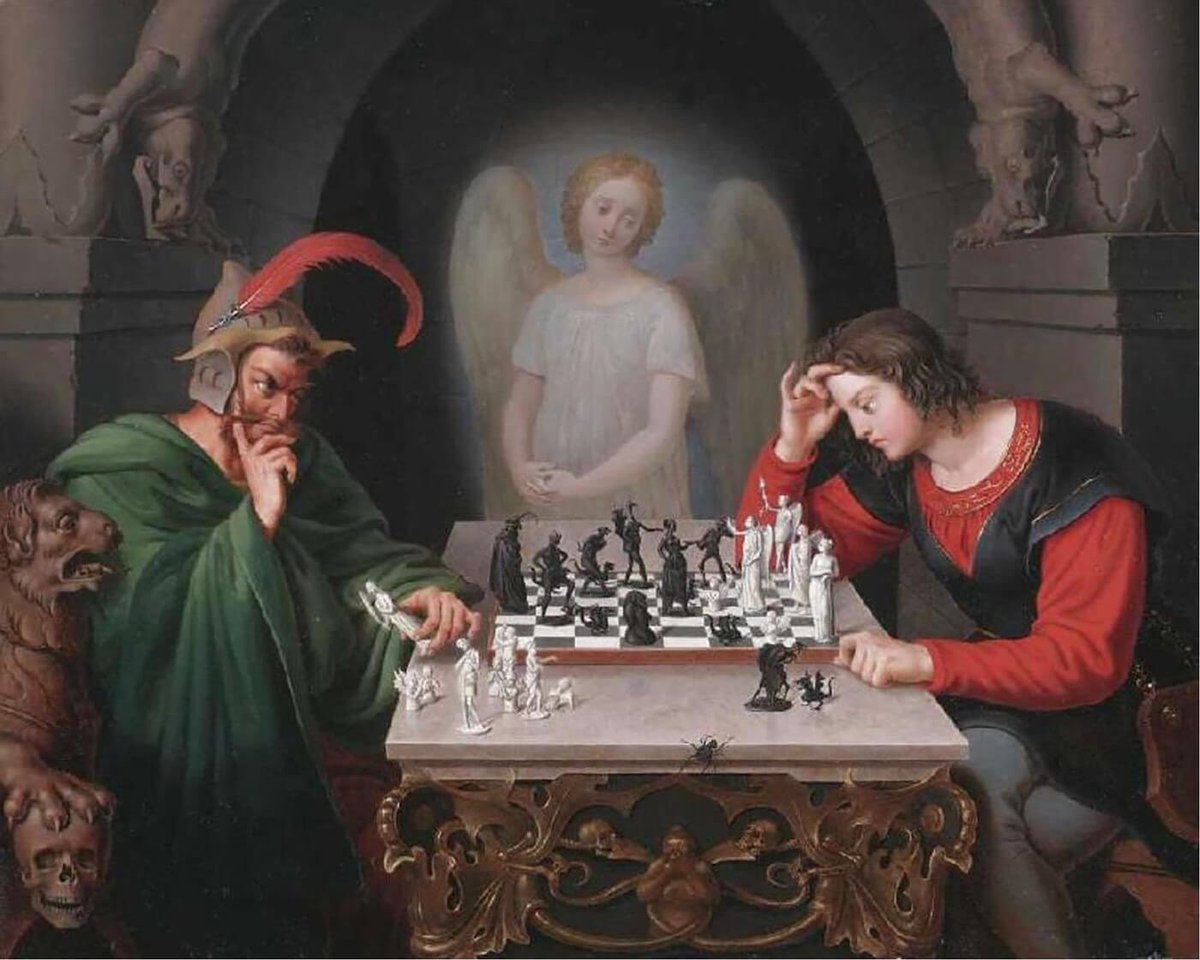 HE has one more move! Great story behind this painting called “Checkmate” Look it up.