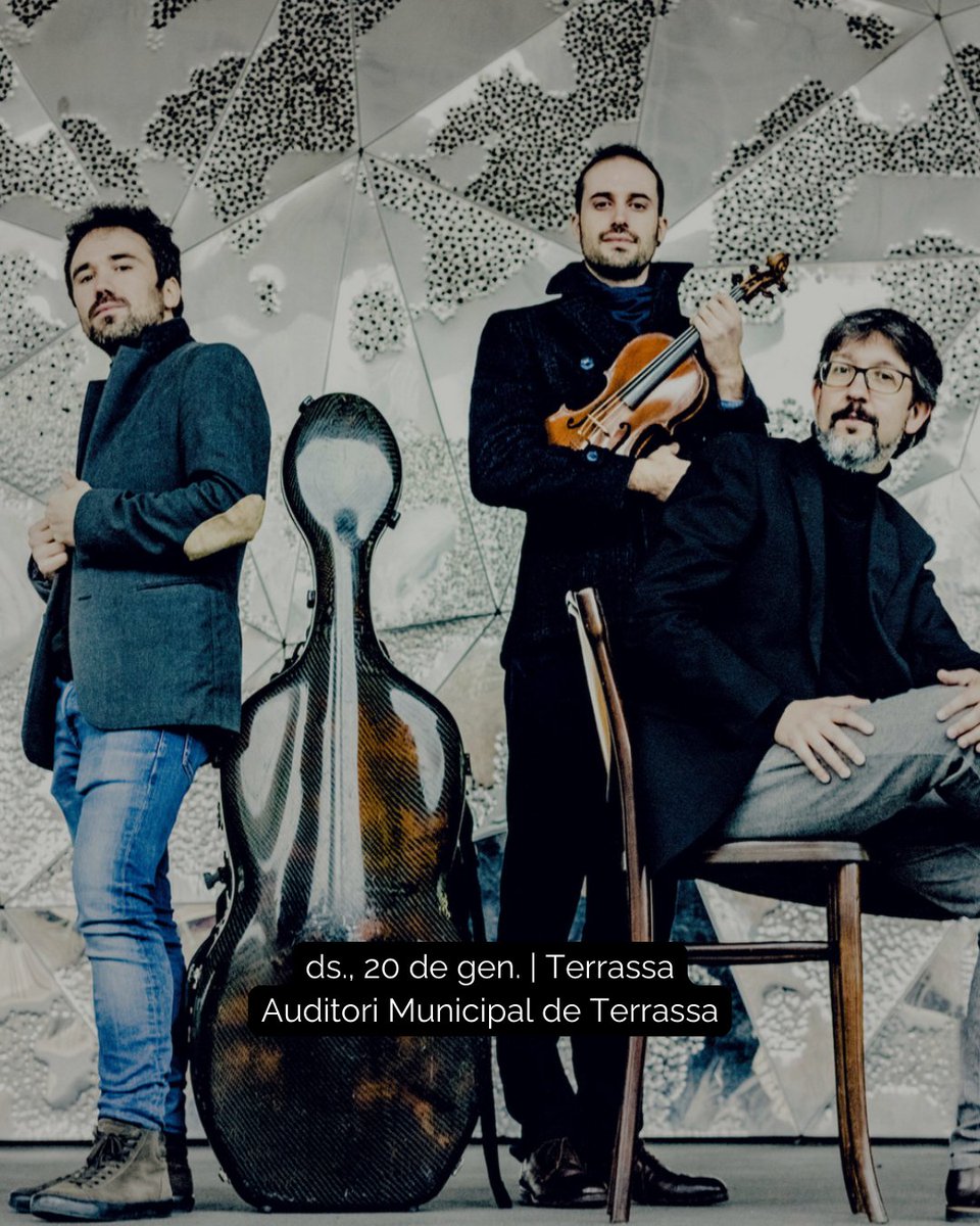 No et perdis el nostre concert d’aquest dissabte a Terrassa!🎵

Un concert amb una personalitat musical molt marcada i amb salts estilístics notables.

🗓️ Dissabte 20 de gener
🕢 20:30 h
📍 Auditori Terrassa

Compra les teves entrades al nostre lloc web i viu una nit especial.