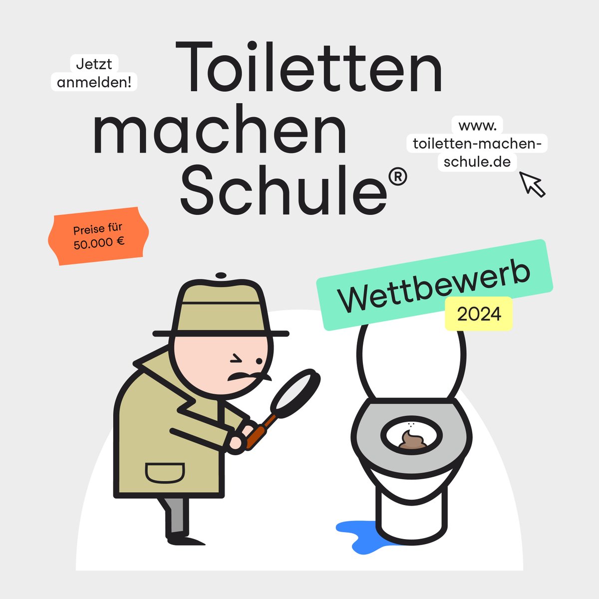 Ihr möchtet eure Schultoiletten verbessern? Dann macht mit bei unserem Wettbewerb „Toiletten machen Schule“. Es sind Geld- und Sachpreise von mehr als 50.000 € zu gewinnen! Alle Schulformen können teilnehmen. toiletten-machen-schule.de #wettbewerb #toiletten #schulen