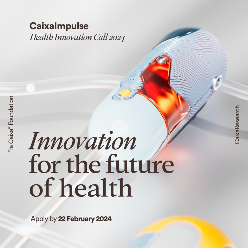 CaixaResearch's tweet photo. Do you have a health innovation project that could have a big impact on society? We're looking for transformative research to support with up to 700,000 euros. 

Apply now and pave the way for tomorrow's health!