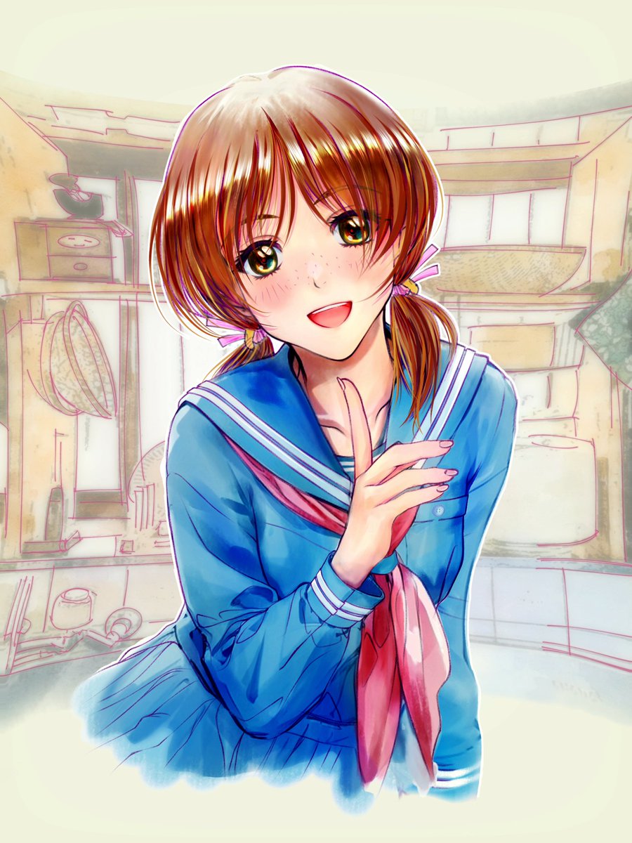 似*め様 オリジナルアナログイラスト・看護師の内山妙子さんお花畑 似*め様 オリジナルアナログイラスト・看護師の内山妙子さん