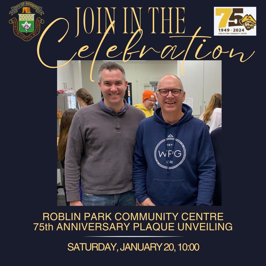 Evan Duncan (@evanduncanwpg) on Twitter photo Join the Mayor <a href="/ScottGillingham/">Mayor Scott Gillingham</a> and I on Jan 20 10am at Roblin Park Community Centre as we honour the club for 75 years of community building.
#winnipeg #wintercarnival Join the Mayor <a href="/ScottGillingham/">Mayor Scott Gillingham</a> and I on Jan 20 10am at Roblin Park Community Centre as we honour the club for 75 years of community building.
#winnipeg #wintercarnival