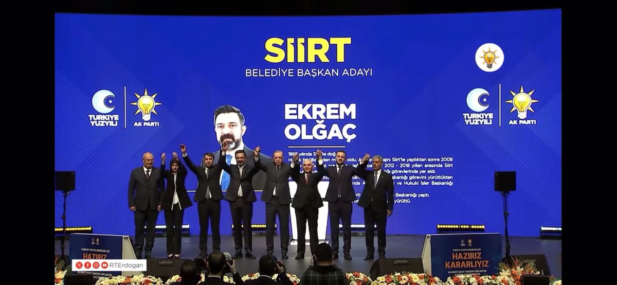 Cumhurbaşkanımız, Genel Başkanımız Sn Recep Tayyip Erdoğan’ın tensip ve takdirleri ile kıymetli şehrimiz Siirt’imize Belediye Başkan Adayı olduk.

Kadim Şehrimiz Siirt’e hizmet için dün olduğu gibi bugünde #HazırızKararlıyız

Siirt’imiz işin hayırlara vesile olması dileği ile.