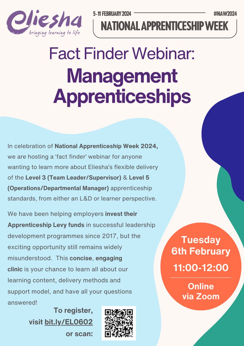 Register now for our 'fact finder' webinar in aid of #NationalApprenticeshipWeek - your chance to explore the exciting opportunity the apprenticeships system offers for rigorous leadership development programmes: us02web.zoom.us/webinar/regist… #apprenticeships <a href="/Apprenticeships/">Apprenticeships</a> #NAW24