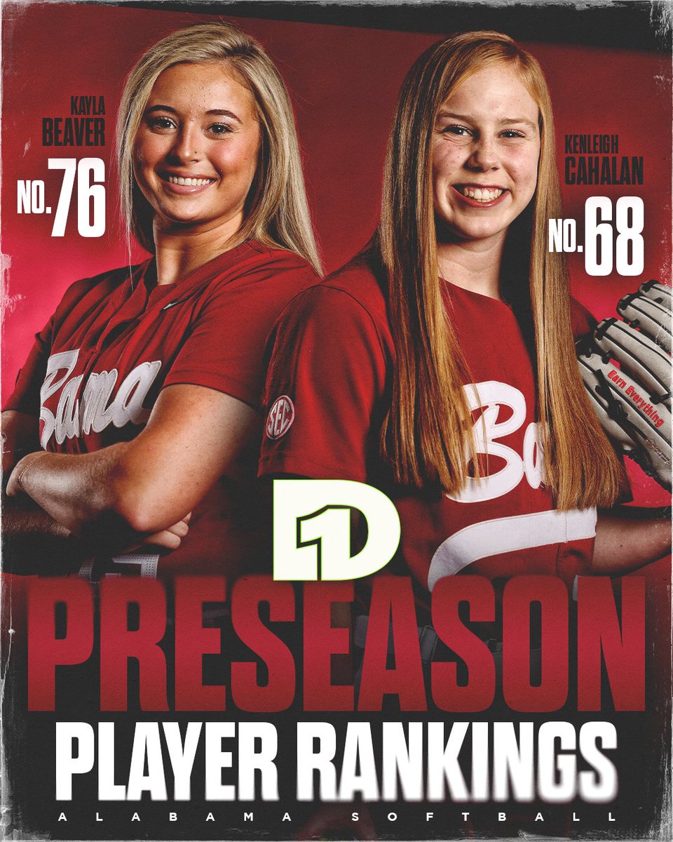 Two of the best in the game according to @D1Softball We like them a lot too😉 @kaylabeaverr x @CahalanKenleigh #Team28 #RollTide