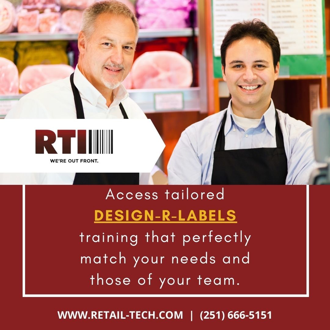 RTI offers comprehensive training designed to bring new employees up to speed to maximize the software's capabilities. Call (251) 666-5151 or visit retail-tech.com to explore tailored DESIGN-R-LABELS training that perfectly match your needs and those of your team.